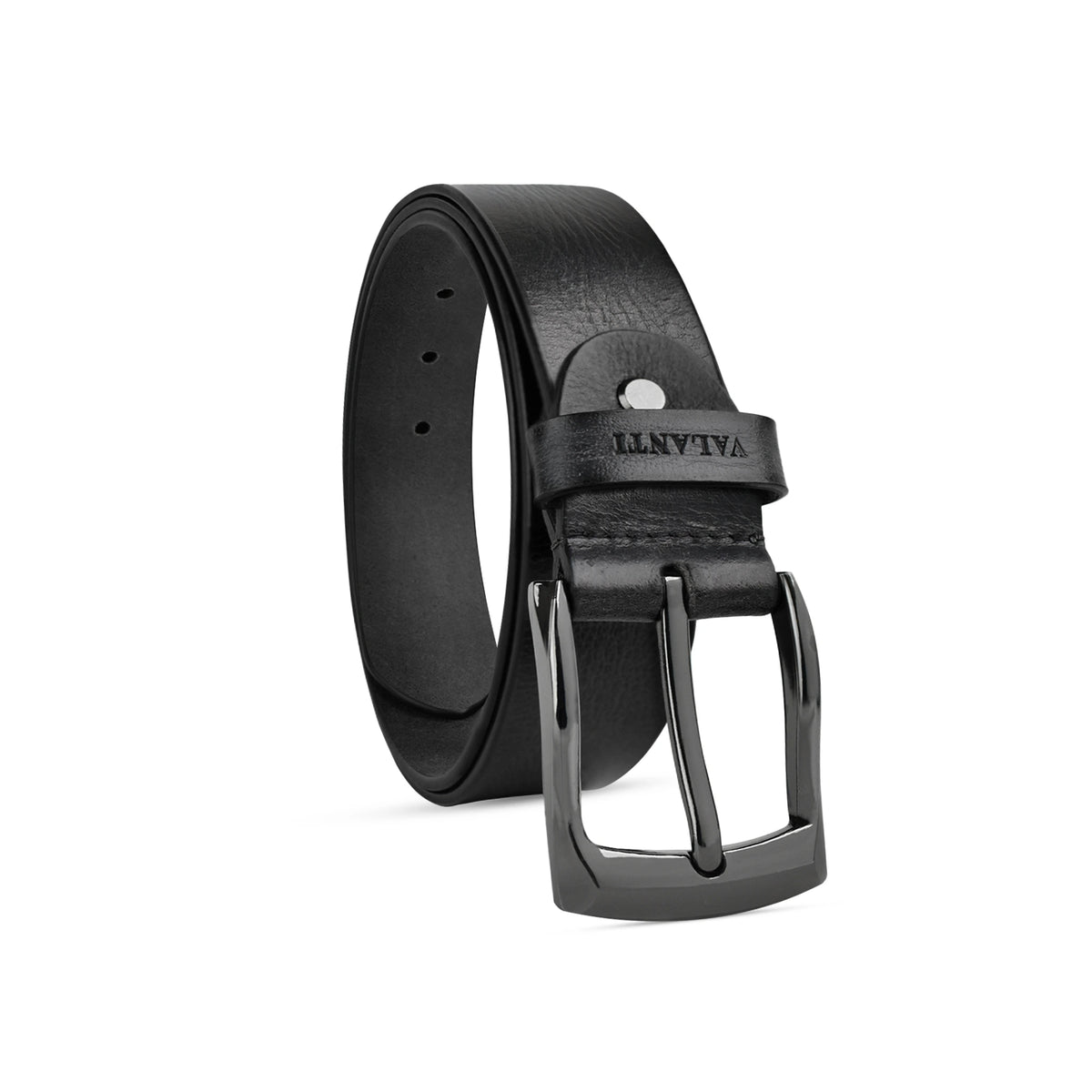 VALANTI Men’s 4mm Full-Grain Buffalo Leather Belt, front view