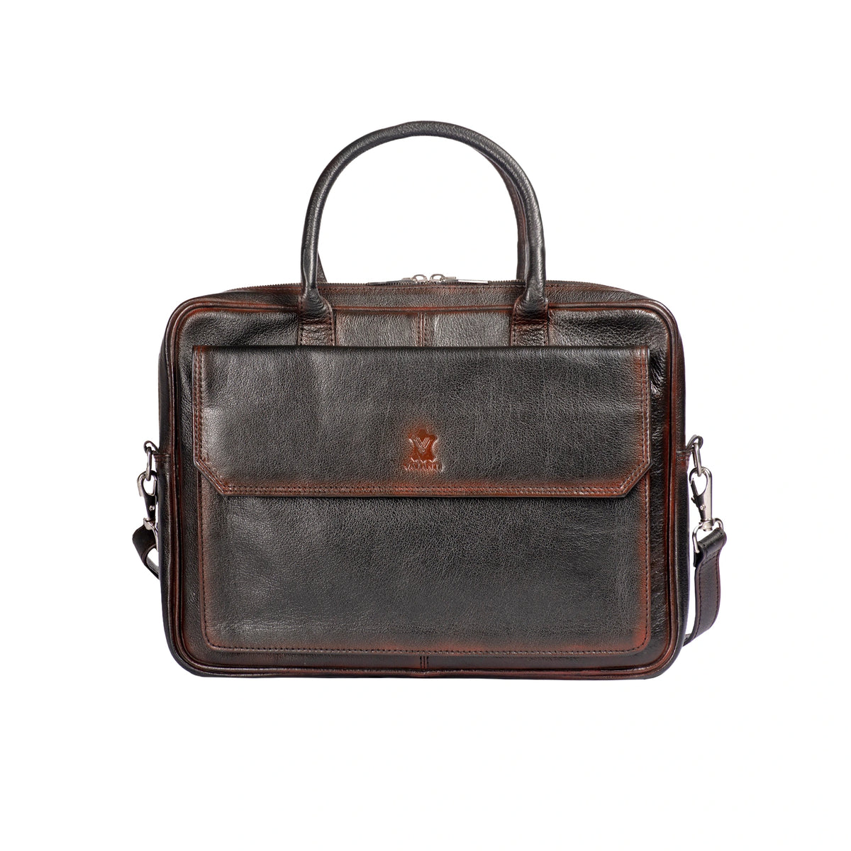 VALANTI Men’s Leather Laptop Bag, front view