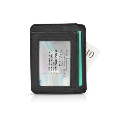 VALANTI Men's RFID Leather Card Holder, card storage with cards inserted