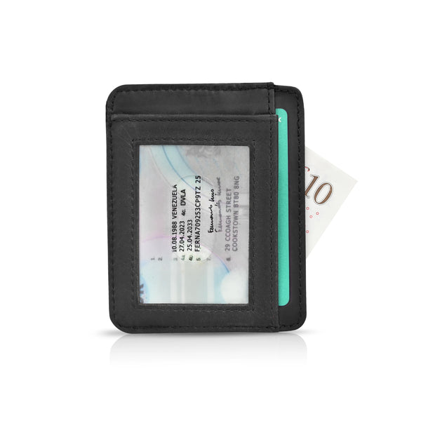 Men and Women RFID Leather Card Holder – Slim Wallet with ID Window
