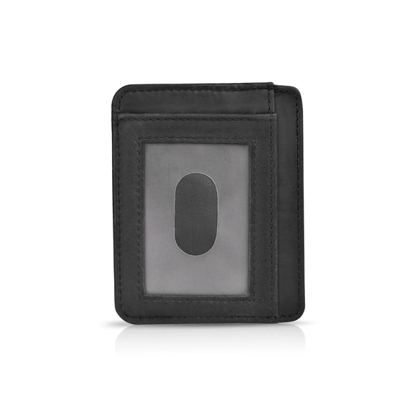 Men and Women RFID Leather Card Holder – Slim Wallet with ID Window