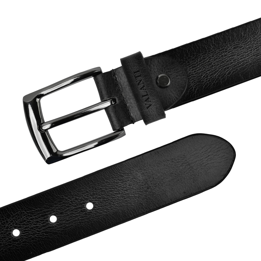 VALANTI Men’s 4mm Full-Grain Buffalo Leather Belt, both sides of leather strap