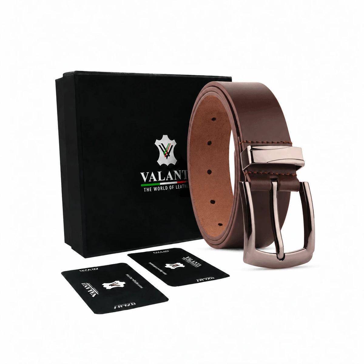 VALANTI Men’s Leather Dress Belt, product detail image