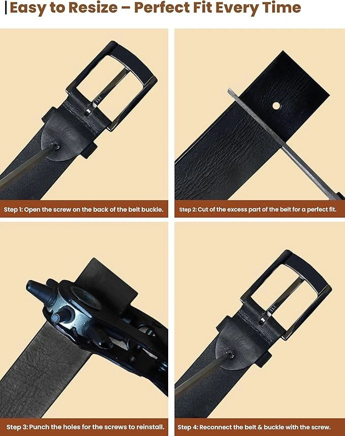 VALANTI Men’s 4mm Full-Grain Buffalo Leather Belt, product view