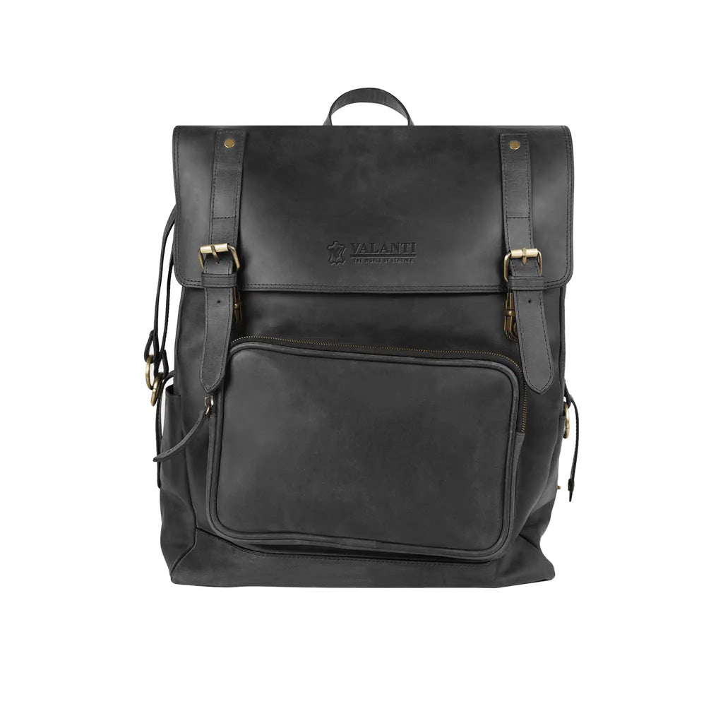 VALANTI genuine leather laptop backpack for work and travel, front view