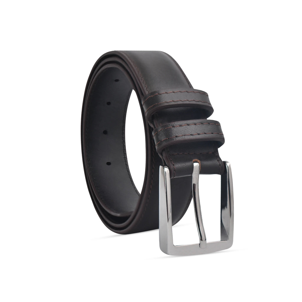 VALANTI Men’s 4mm Full-Grain Buffalo Leather Belt, front view