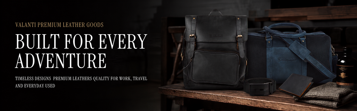 VALANTI leather goods website banner