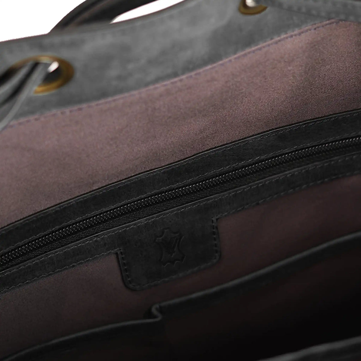 VALANTI leather laptop backpack interior with secure zip pocket and organised storage