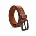 Men's Full Grain Buffalo Leather Belt – Casual Double Stitched  Belt