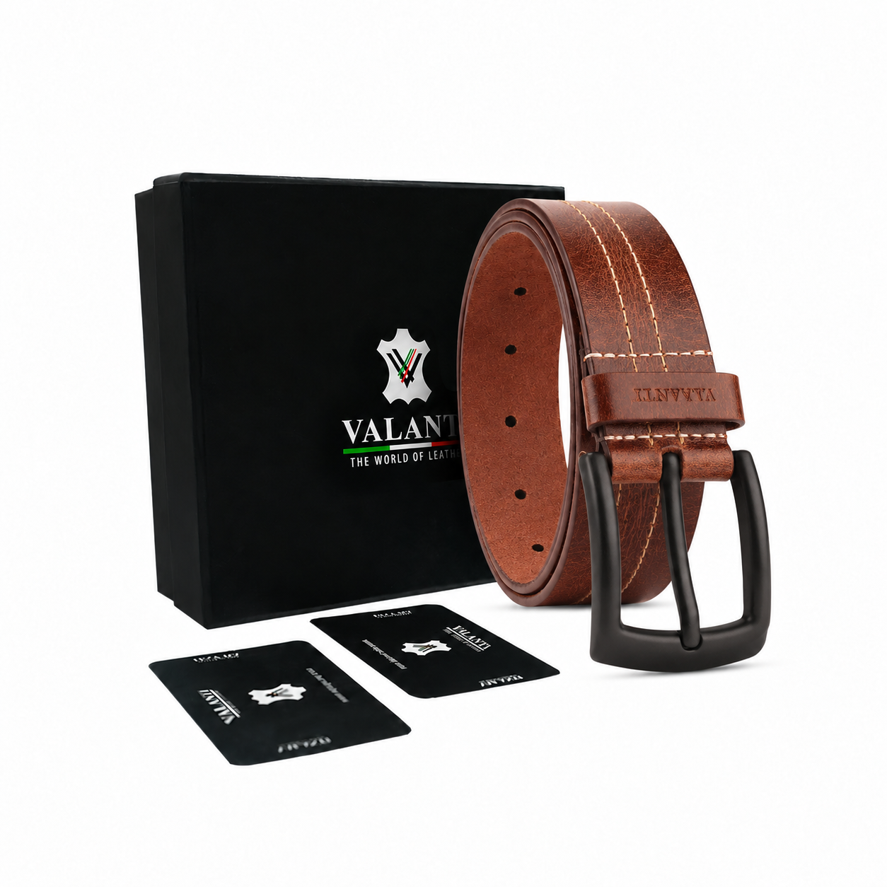 Men's Full Grain Buffalo Leather Belt – Casual Double Stitched  Belt