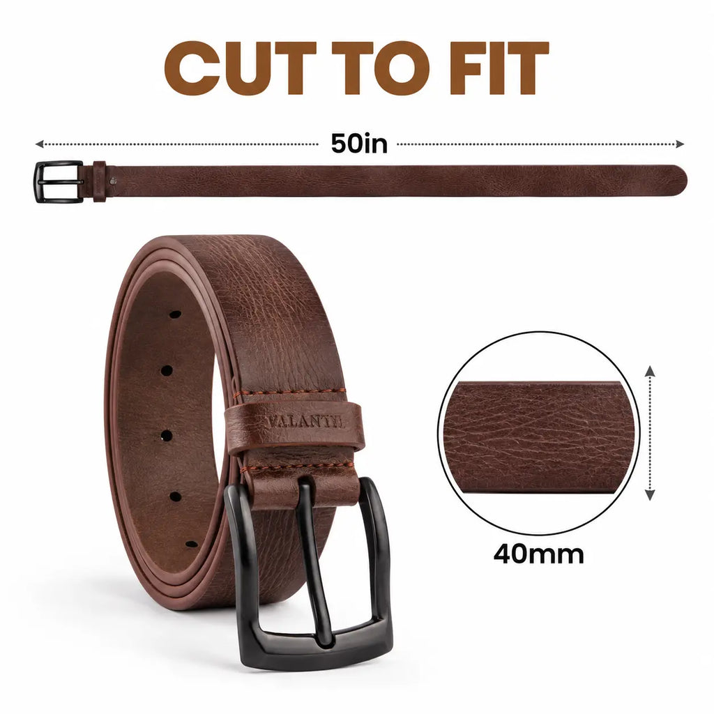 VALANTI Men’s 4mm Full-Grain Buffalo Leather Belt, product features and specifications