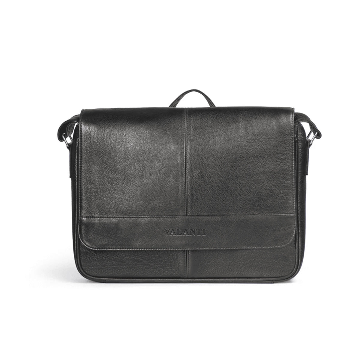 VALANTI black Men's Ecolux Laptop Bag - Full-Grain Leather, laptop storage view