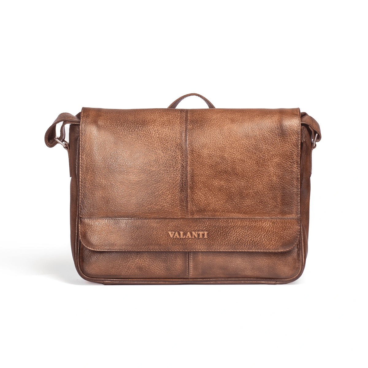 VALANTI brown Men's Ecolux Laptop Bag - Full-Grain Leather, laptop storage view