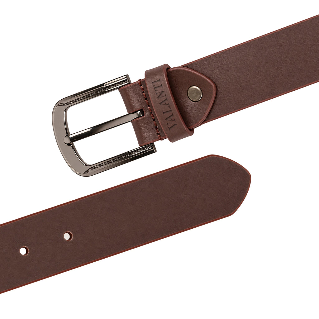 Men’s Smooth Leather Belt – Rounded Buckle - Trim to Fit VALANTI : The World of Leather