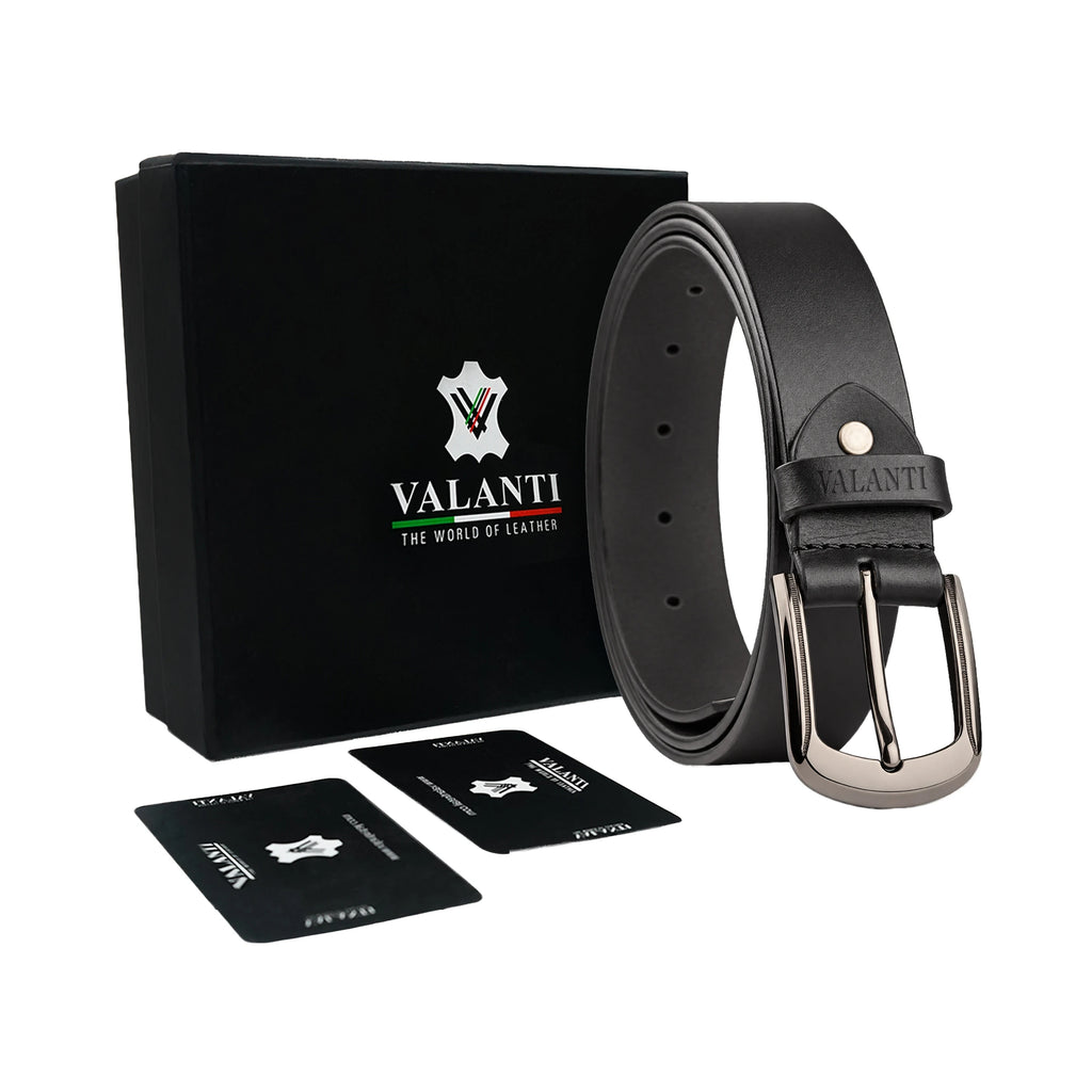 Men’s Smooth Leather Belt – Rounded Buckle - Trim to Fit VALANTI : The World of Leather
