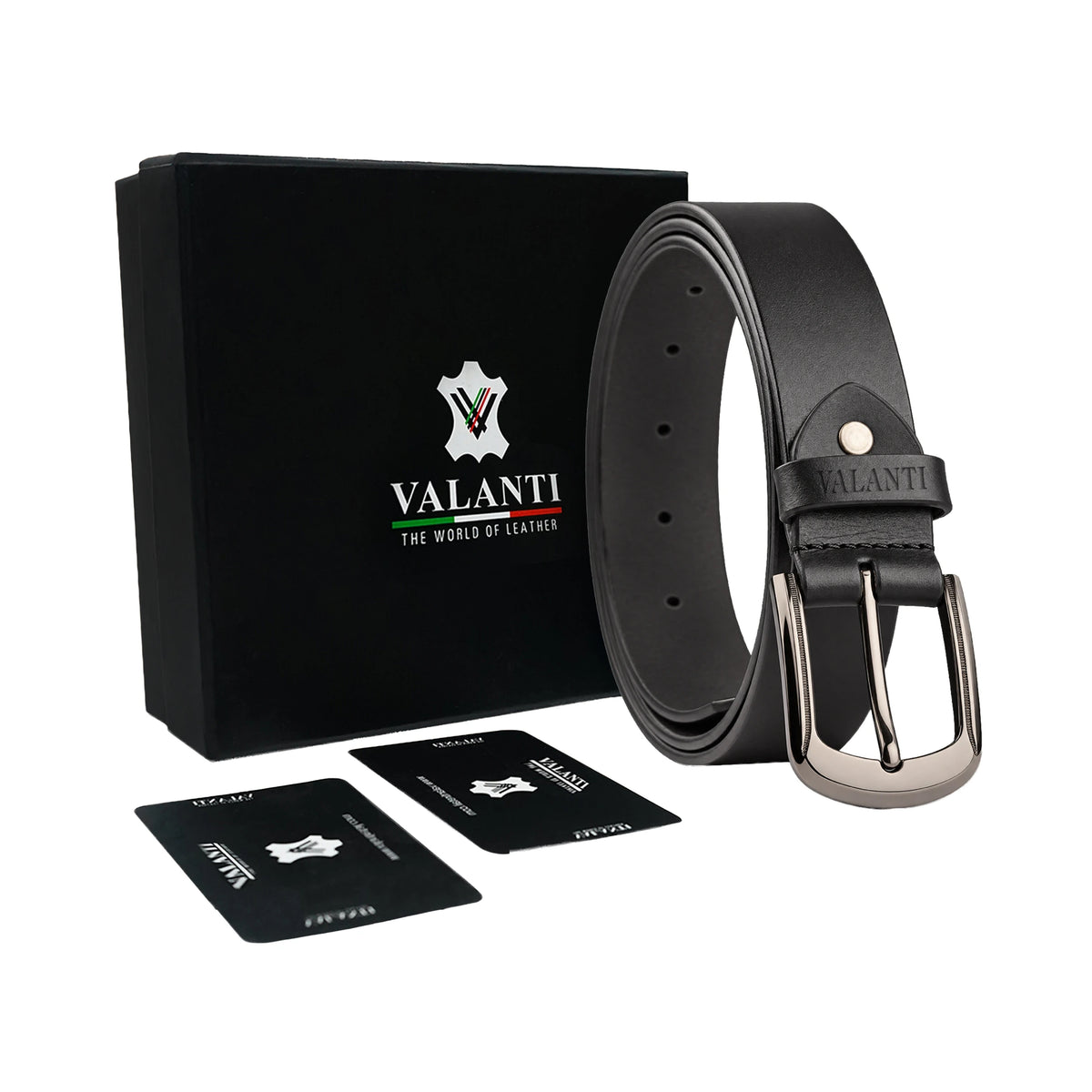 Men’s Smooth Leather Belt – Rounded Buckle - Trim to Fit VALANTI : The World of Leather