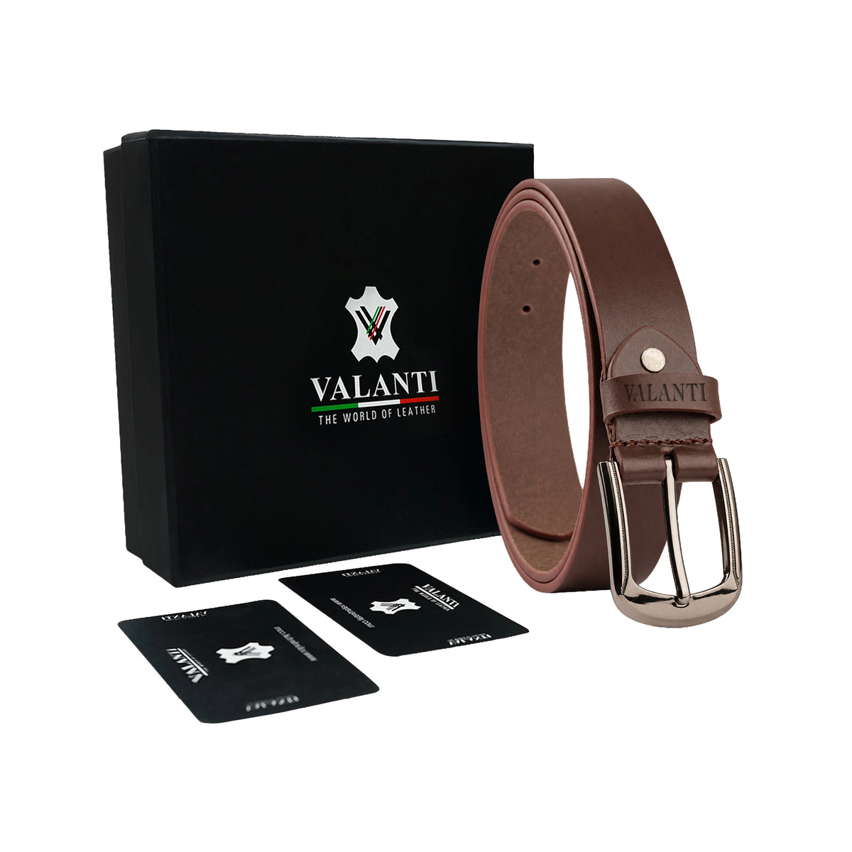 Men’s Smooth Leather Belt – Rounded Buckle - Trim to Fit VALANTI : The World of Leather