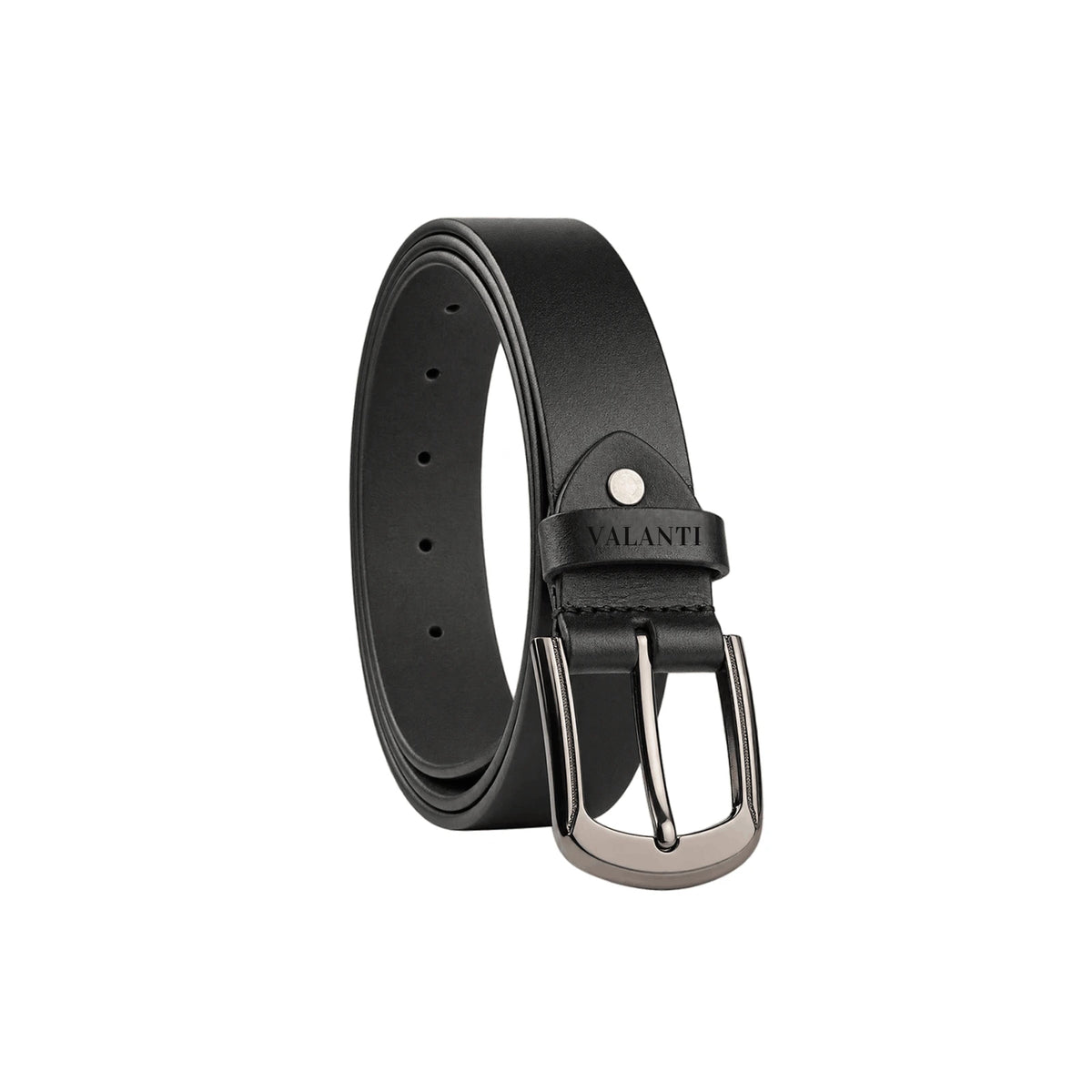 Men’s Smooth Leather Belt – Rounded Buckle - Trim to Fit VALANTI : The World of Leather
