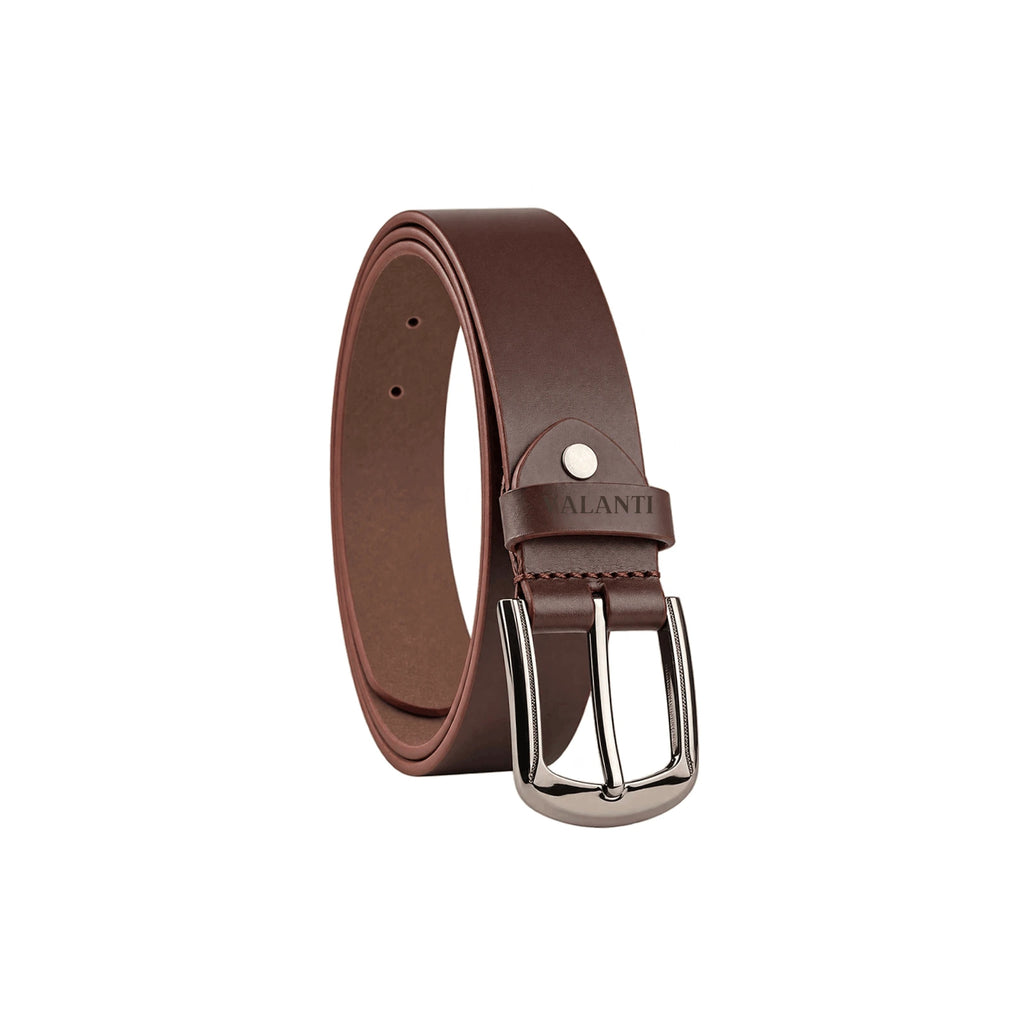 Men’s Smooth Leather Belt – Rounded Buckle - Trim to Fit VALANTI : The World of Leather