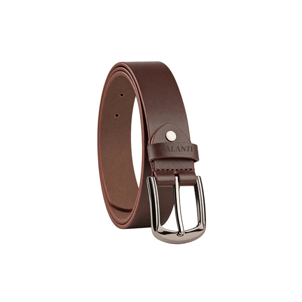 Men’s Smooth Leather Belt – Rounded Buckle - Trim to Fit